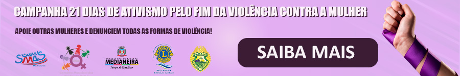 Banner Campanha contra violência à mulher